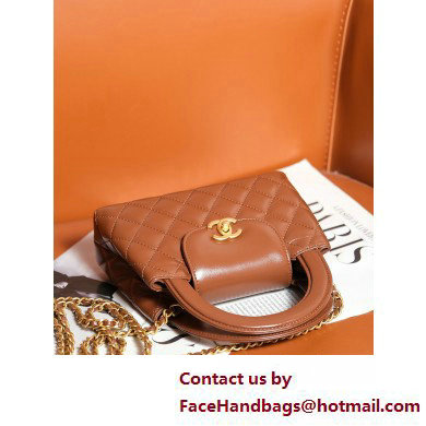 Chanel Shiny Crumpled Calfskin  &  Gold-Tone Metal Mini Shopping Bag AS4416 CARAMEL 2025